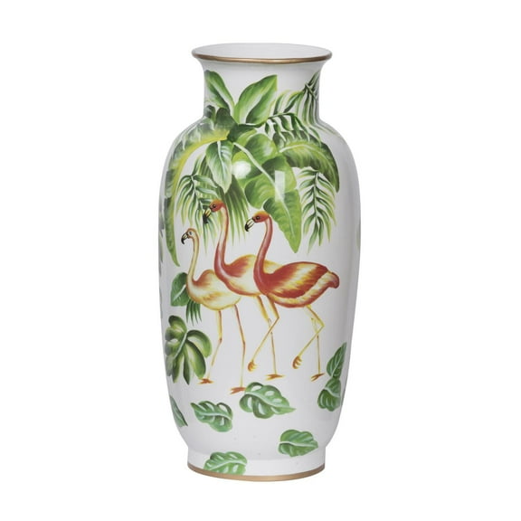 A&B Home 16" Lovise Botanical Vase-Color:Green,Style:Classic Vintage