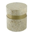 thumbnail image 1 of A & B Home Transitional Round Pedestal Stool With Tan And Gold Finish 48744, 1 of 7