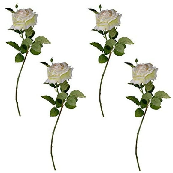 A&B Home 26" Real Touch Rose Stem, Cream-Color:Cream,Style:Botanical