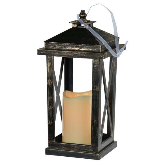 A & B Home 5"D x 11"H Menifee Lantern in Antique Bronze Finish D42295