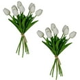 thumbnail image 1 of A&B Home 5-inch Faux Tulip 9-Stem Bundle Yellow, 1 of 2