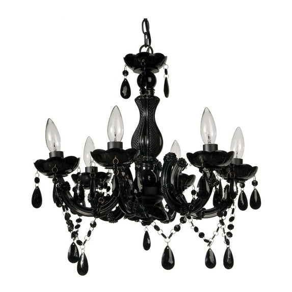 A&B Home 6-Arm Chandelier-Color:Black,Style:Classic Vintage