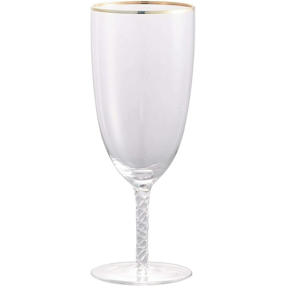 A&B Home 7.5" Felicity Water Goblet, Gold Rim-Color:Clear,Style:Modern Chic