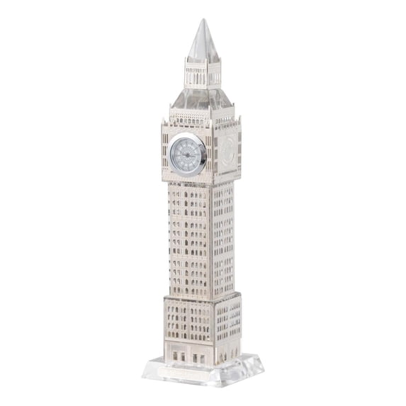 A&B Home 9" Benjamin Clock, Silver-Color:Silver,Style:Modern Chic