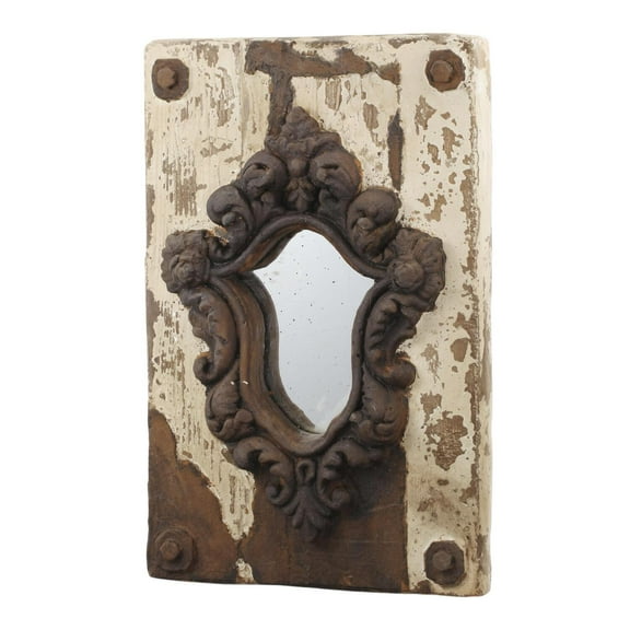 A&B Home Acantha Wall Mirror-Color:Antique White,Style:Classic Vintage