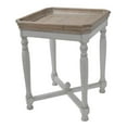 thumbnail image 1 of A&B Home End Table Sofa Side Table with Square Tray Distressed White, 20" x 20" x 25", 1 of 5