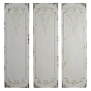 A&B Home Alcott Wall Panels - Set of 3-Color:Antique White,Style:Classic Vintage