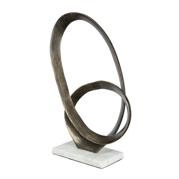 A&B Home Antique Gold Abstract Statue with Marble Base 12" x 4" x 16"