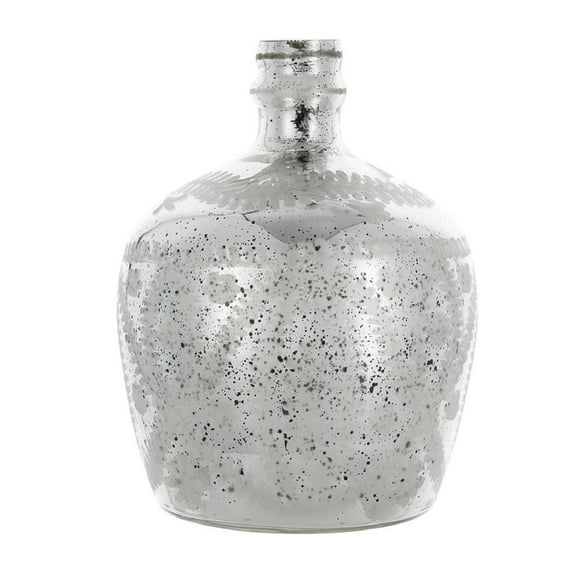 A&B Home Antique Style Etched Flower Vase - 8" x 8" x 10" - Antique Silver