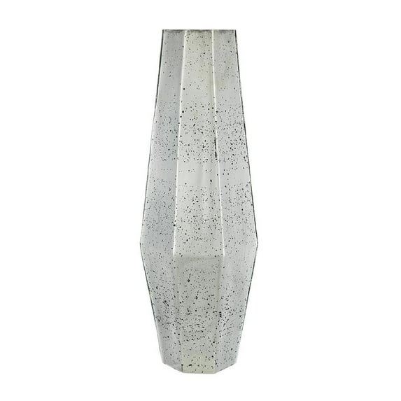 A&B Home Antique Style Geometric Shaped Decorative Flower Vase - 7" x 6.9" x 20.1" - Antique Silver