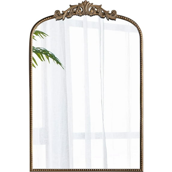 A&B Home Arched Mirror - 24" x 36" Gold Mirror for Wall Décor