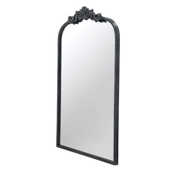 A&B Home Arched Vertical Mirror - Black Mirror for Wall Décor,24"x36" Wall Mounted Mirror with Metal Frame for Bathroom Bedroom Living Room