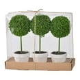 thumbnail image 1 of A&B Home Artificial Plants - Artificial Boxwood Topiary Tree, Artificial Ball Shaped Tree w/White Pulp Pot for Home Décor Indoor,Set of 3 Faux Tabletop Plant, 11" x 4" x 10", 1 of 3