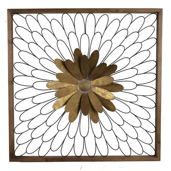 A&B Home Ashlyn Bloom Wall Decor-Color:Gold,Style:Classic Vintage