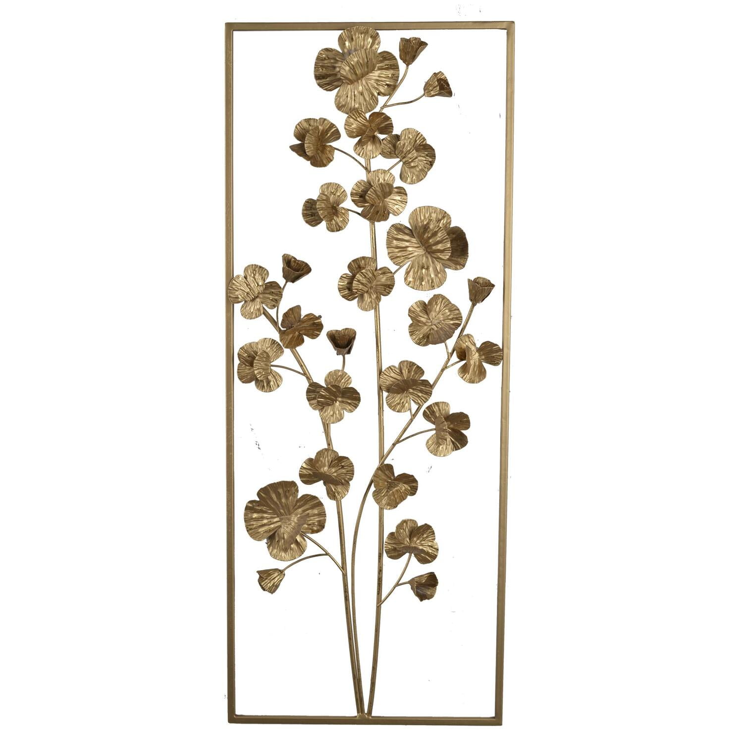 Ashlyn Gold Iron Botanical Wall Decor, 30" Height