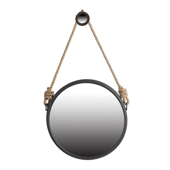 A&B Home Black Circular Mirror with Hanger 19.5" x 1.8" x 19.5"