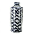 thumbnail image 1 of A&B Home Blue and White Cylindrical Porcelain Jar 7" x 7" x 18", 1 of 7