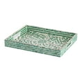 thumbnail image 1 of A & B Home Bohemian Rectangular Capiz Green Tray With Handles 48752, 1 of 6