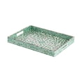 thumbnail image 1 of A & B Home Bohemian Rectangular Capiz Green Tray With Handles 48753, 1 of 7