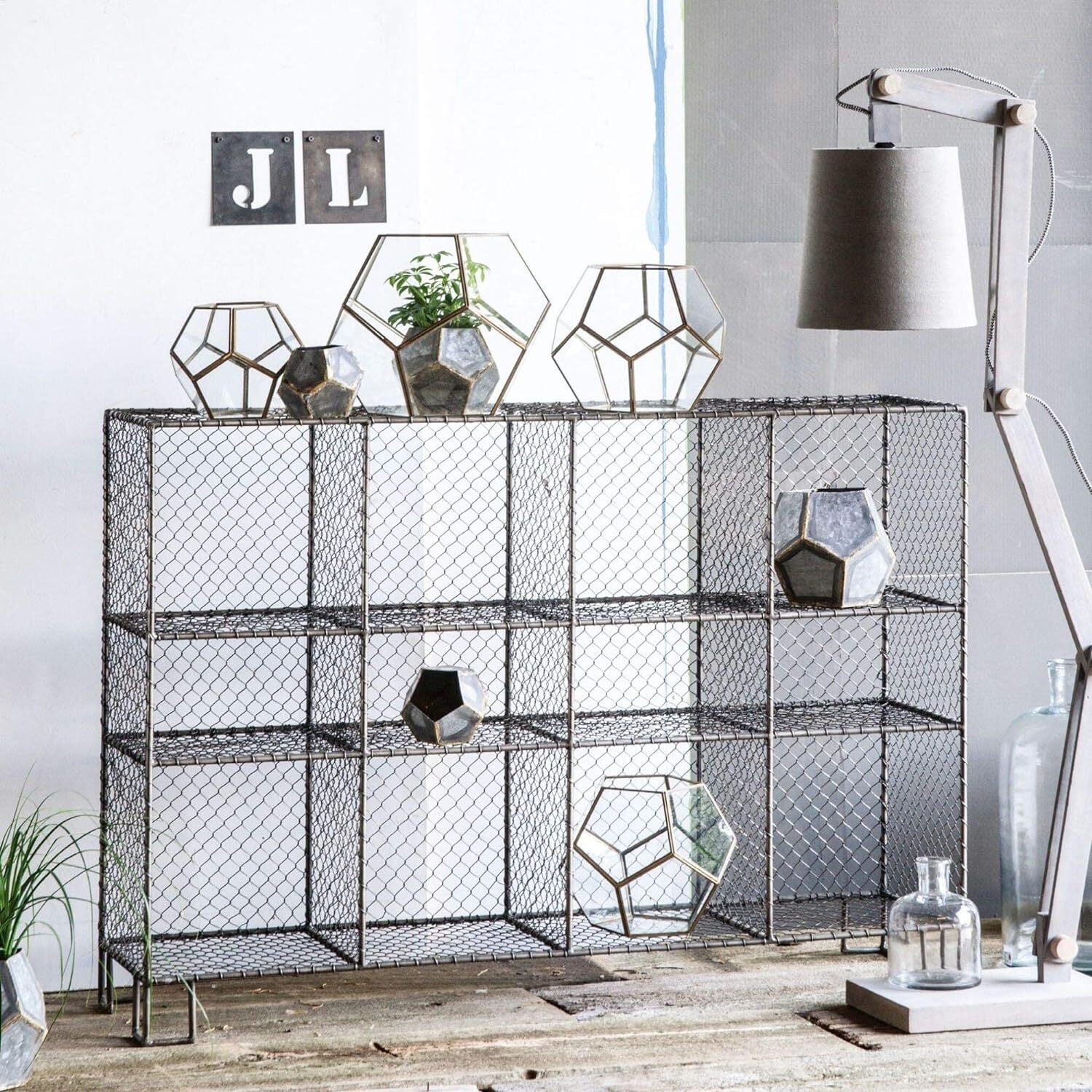 Silver Metal Wire 12-Shelf Industrial Storage Unit