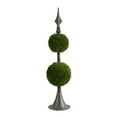 thumbnail image 1 of A&B Home Boxwood Ball Topiary with Metal Finial Stand Double Sphere 26 Inch Tall Indoor Outdoor House Decoration, 1 of 6