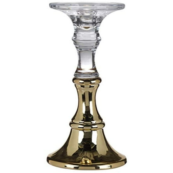 A&B Home Camden Candlestick Holder, Medium-Color:Clear,Style:Modern Chic