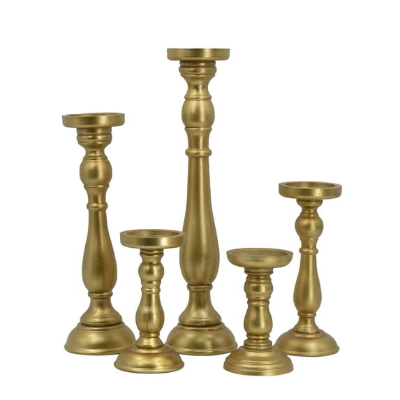 A&B Home Candle Holders - Gold - Set of 5