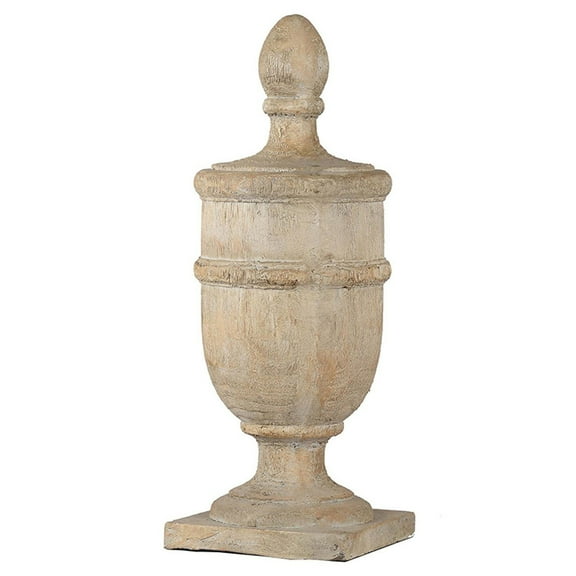 A&B Home Chester Finial Decorative Accent - White Wash - Large-Color:White Wash,Style:Classic Vintage