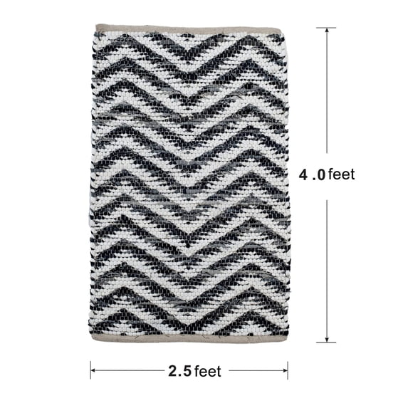 A&B Home Chevron Shuttle Weave Durrie with Hamming 32 x 48