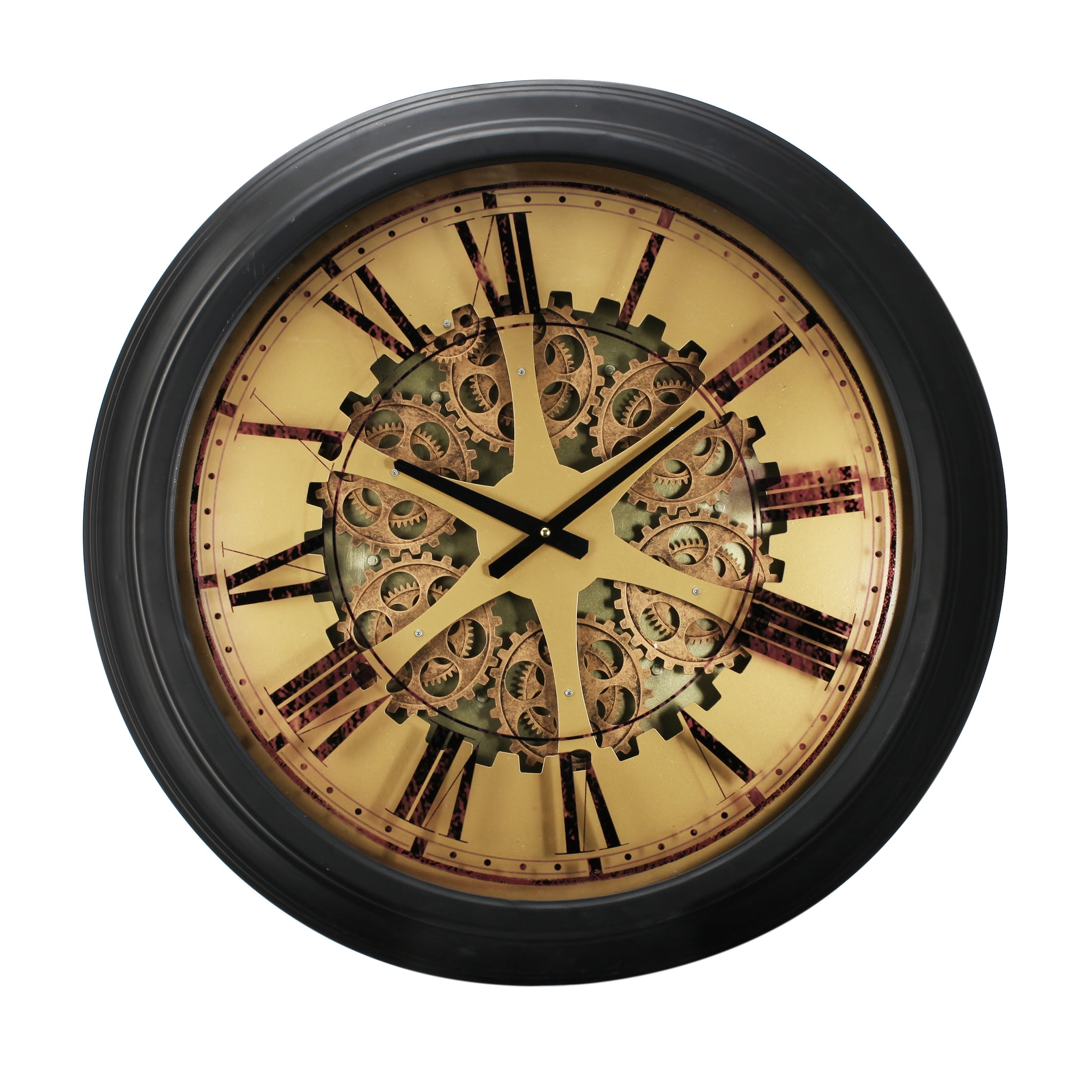 Jethro Black and Gold Victorian Gears Wall Clock