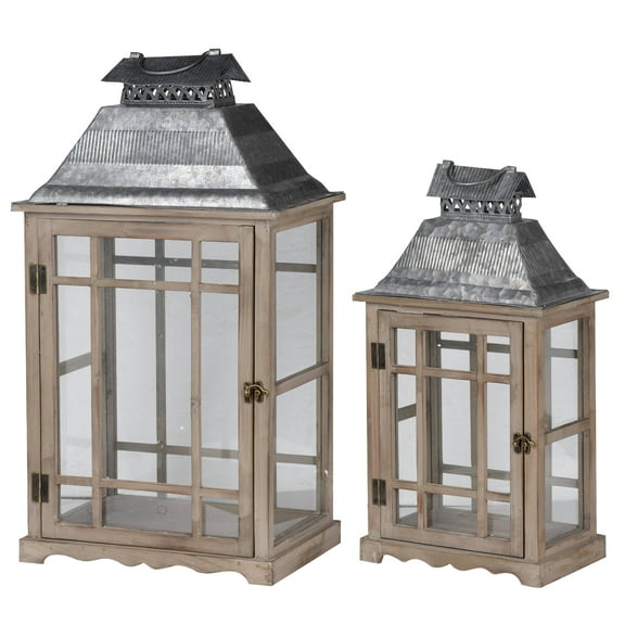 A & B Home Classic Scape Indoor Lanterns - Set of 2