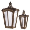 thumbnail image 1 of Set of 2 Brown and Bronze Antique Style Coach House Lanterns 29.75", 1 of 4