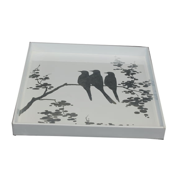 A & B Home Classic Vintage Tray In White 37322