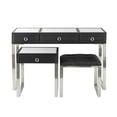 thumbnail image 1 of A&B Home Console Tables and Stool - Set of 3 - Black/Silver, 1 of 10