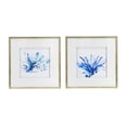 thumbnail image 1 of A&B Home Coral Print Wall Art - Set of 2 - Gold Frame - Blue, White Print, 1 of 7