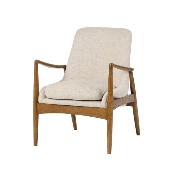 A&B Home Eamon Accent Chair - 26.5"W x 27.5"L x 32"H - Cream/Brown