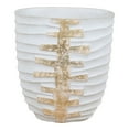 thumbnail image 1 of A&B Home Ecomix Vase with Horizontal Ripple - 15" - White, Gold Finish, 1 of 2