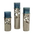 thumbnail image 1 of A&B Home Eloise Glass Votive Holders with Aluminum Stand - Set of 3 - Blue/Silver, 1 of 4