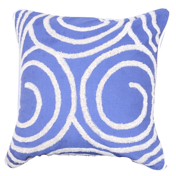A&B Home Embroidered Throw Pillow, Blue, 18 by 18-Inch