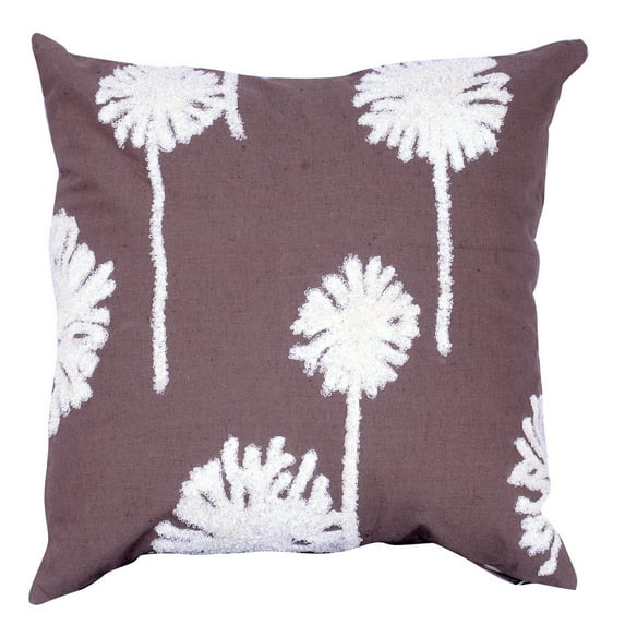 A&B Home Embroidered Throw Pillow, Brown, 18 by 18-Inch