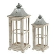 thumbnail image 1 of A&B Home Evelyn Square Enclosed Lanterns with Handle - Silver, White Wash - Set of Two-Color:Silver,Style:Classic Vintage, 1 of 2
