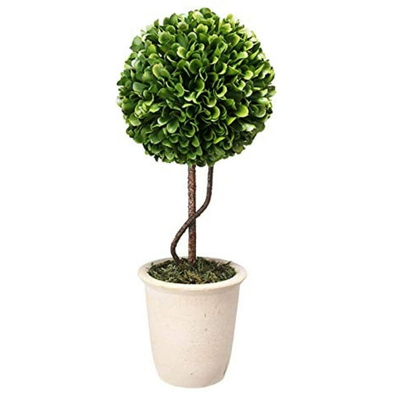A&B Home Faux Boxwood Topiary - Single Sphere-Color:Green,Style:Botanical