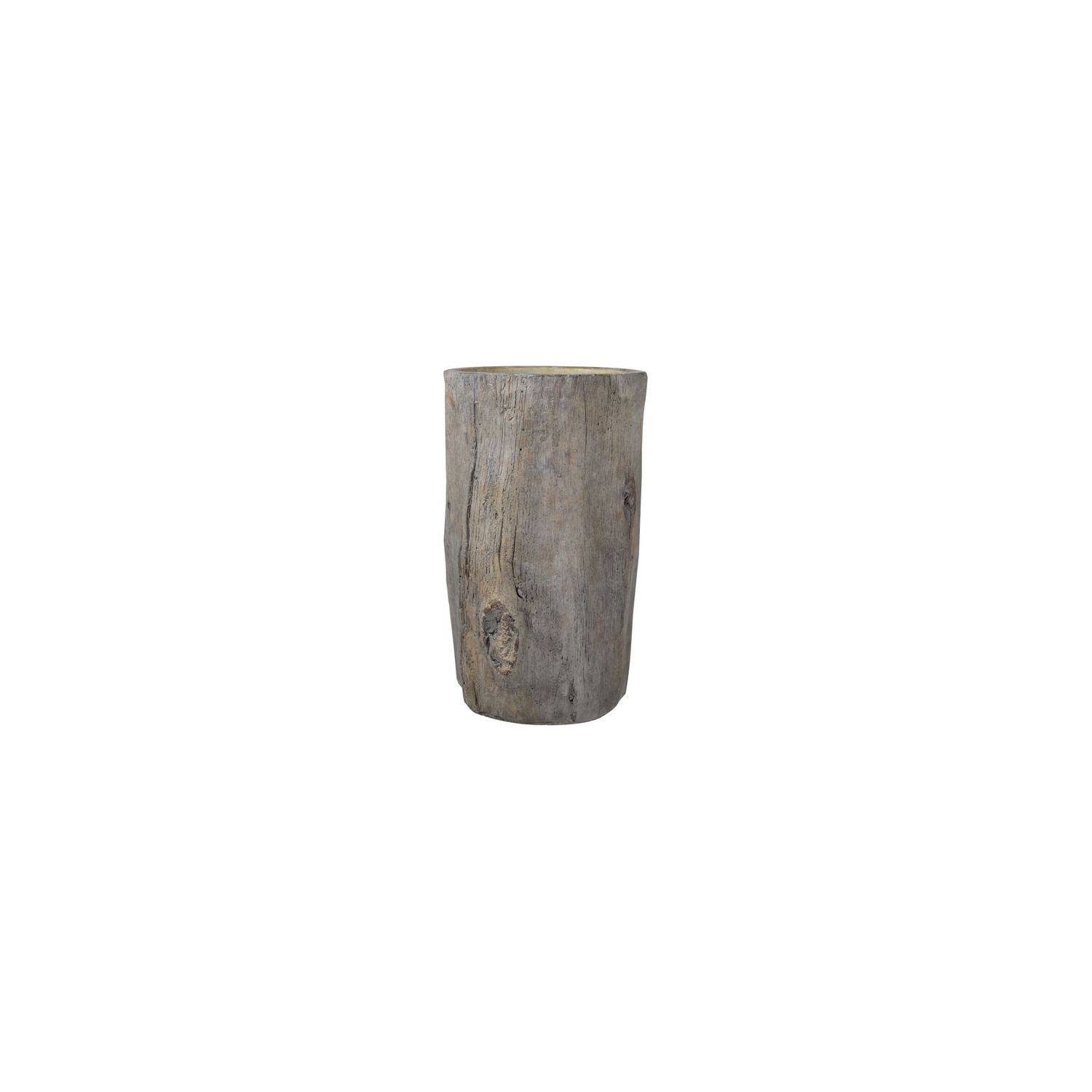 Fillmore Natural Gray Cement Log Design Planter