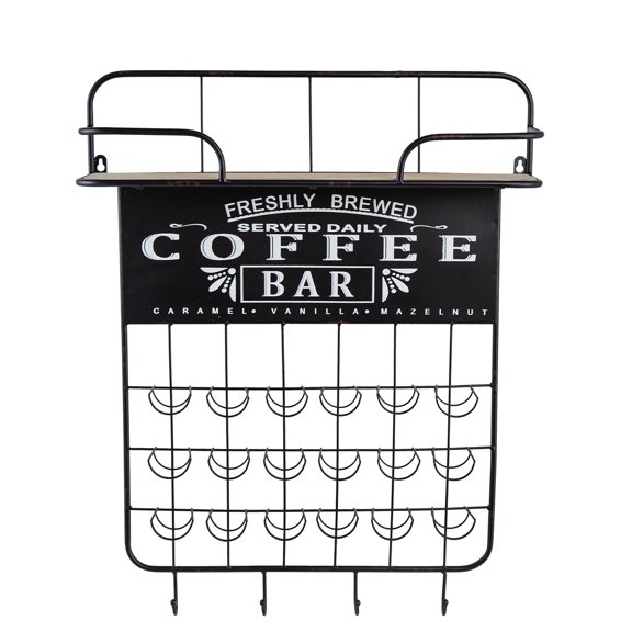 A&B Home Floating Coffee Bar - 23" x 5.5" x 29" - Black