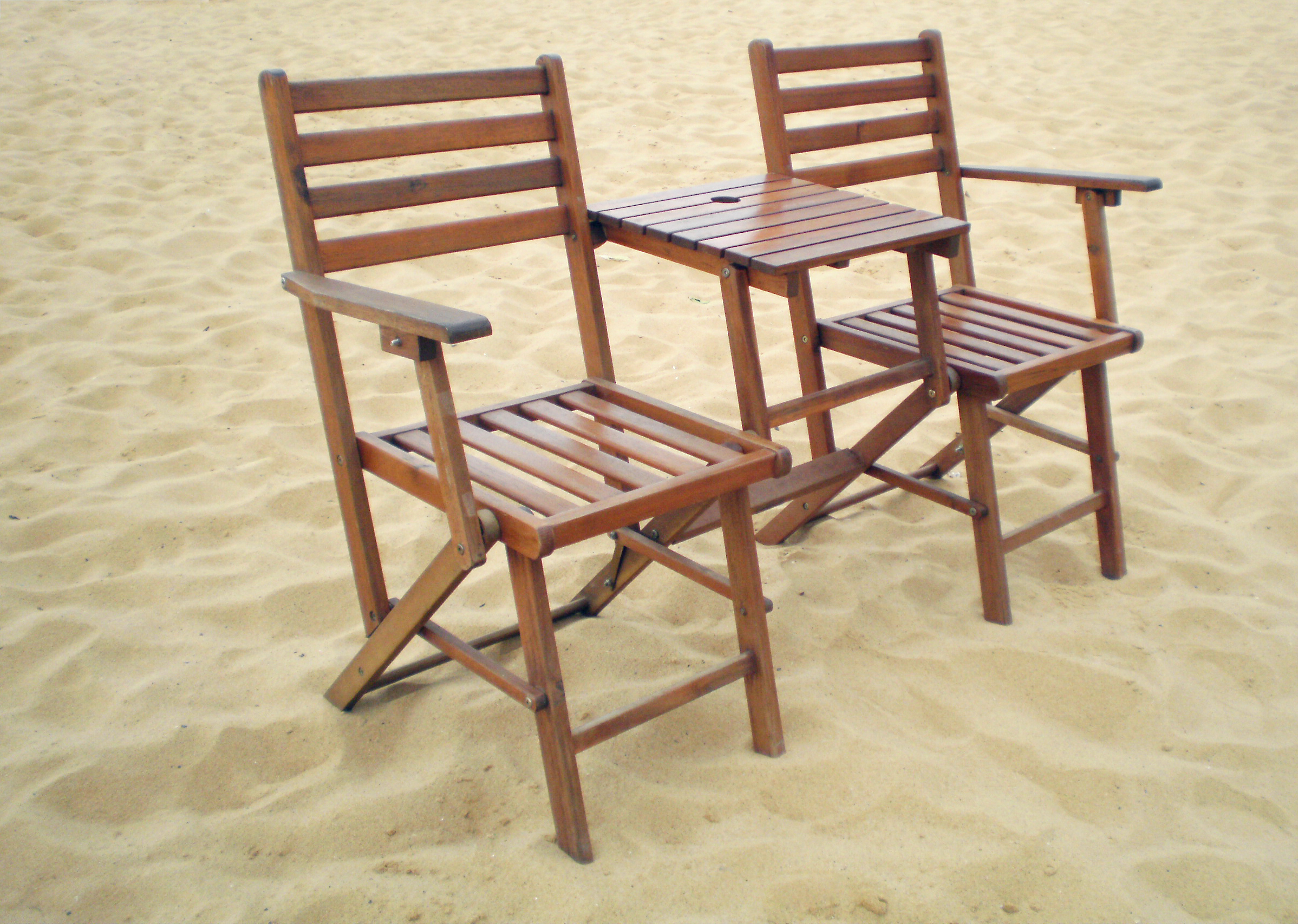 A&B Home Folding Attached Chairs and Table - image 1 of 2