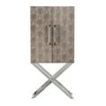 thumbnail image 1 of A&B Home Freestanding Cabinet with X-Frame Base and 2 Textured Print Doors - Steel and Light Brown Finish, 1 of 6