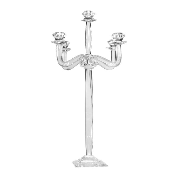 A&B Home Glass 4 Arm Candelabra for Taper Candle 17" x 17" x 28.5"