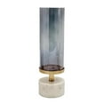 thumbnail image 1 of A&B Home Glass & Marble Cylindrical Hurricane - 5.1" x 5.1" x 16.1" - Grey Luster/White, 1 of 2