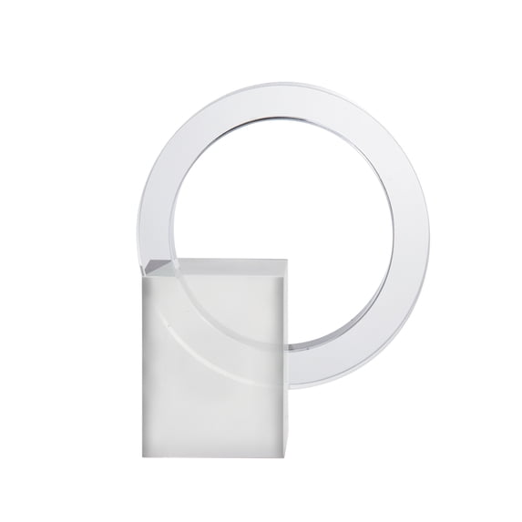 A&B Home Glass Ring Statue - Contemporary Glass Decorative Object, Tabletop Home Décor, Bedroom Living Room Bathroom Entryway Console Table Book Shelf Accent Piece, 6" x 2" x 5"