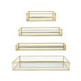 thumbnail image 1 of A&B Home Glass Trays with Gold Rim - Set of 4 - Clear/Gold, 1 of 5